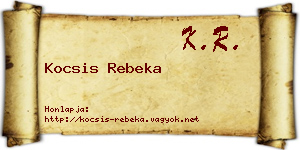 Kocsis Rebeka névjegykártya
